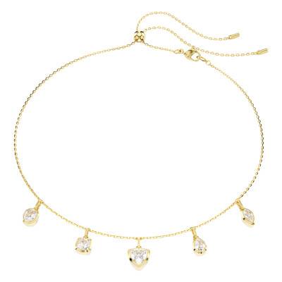 Imber Gold-Tone Metal & White Crystals Necklace, Length 42 cm to 49 cm - 5705463 - Swarovski