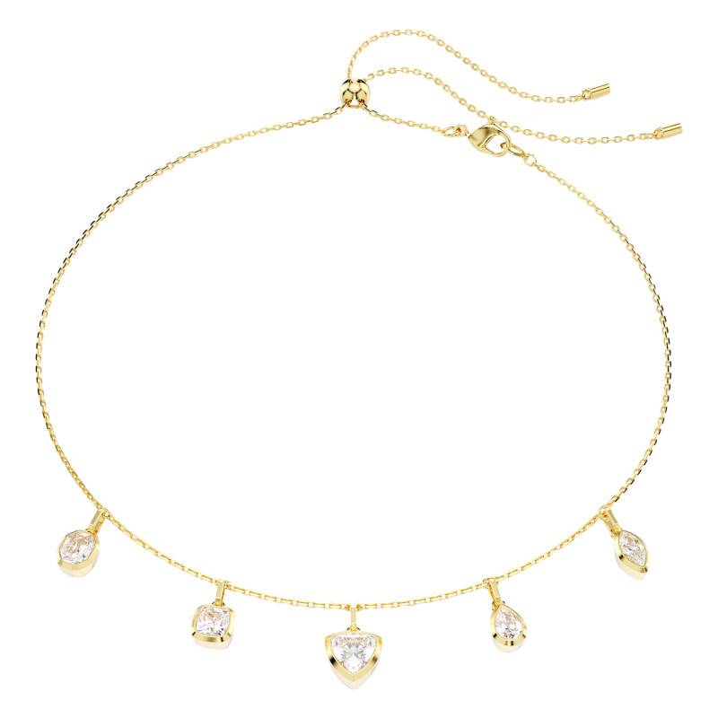 Imber Gold-Tone Metal & White Crystals Necklace, Length 42 cm to 49 cm - 5705463 - Swarovski