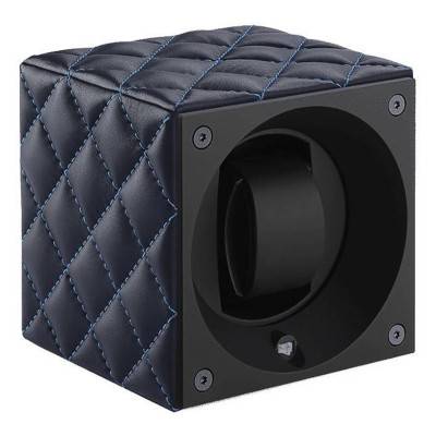 Ecrin Rotatif Masterbox Leather - Dark Blue Toledo Leather/Blue Stitches - Swiss Kubik