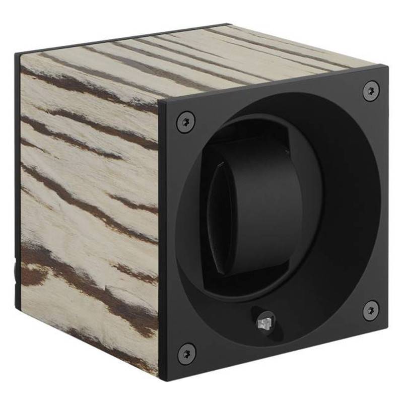 Matte Zebrawood Masterbox Rotating Watch Winder - SwissKubik