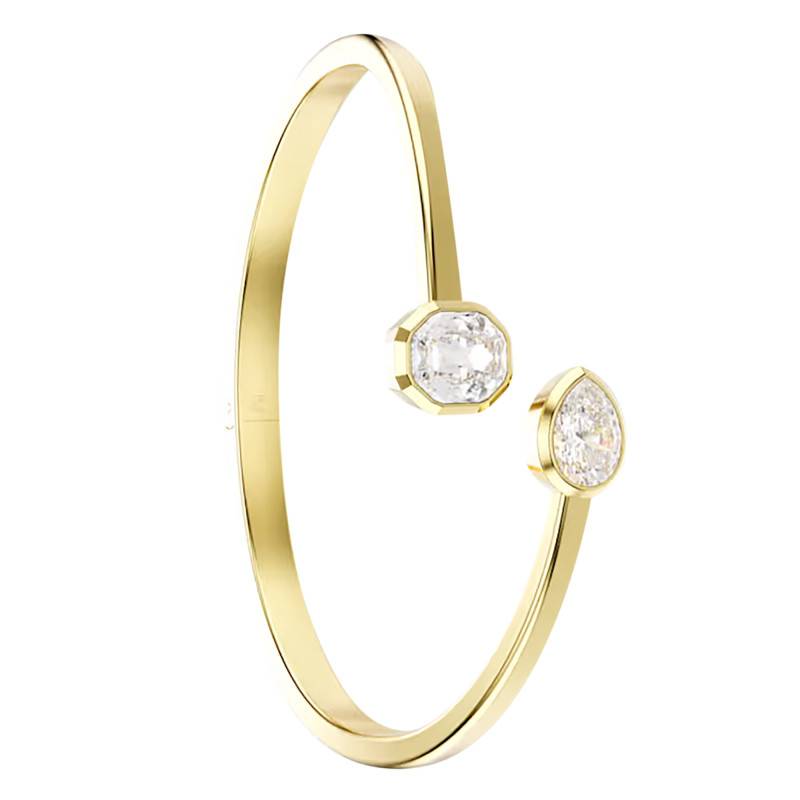 Imber Gold-Tone Metal & White Crystals Open Bangle Bracelet, Lengths 15.50 cm to 18 cm - 5714314 - Swarovski