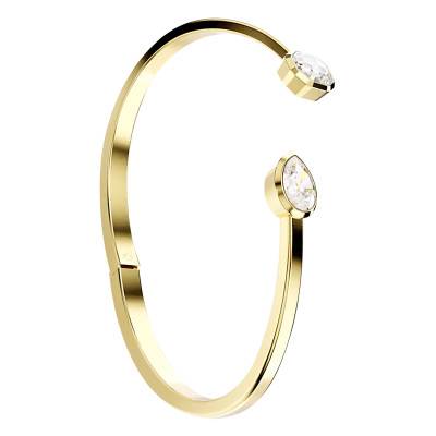 Imber Gold-Tone Metal & White Crystals Open Bangle Bracelet, Lengths 15.50 cm to 18 cm - 5714314 - Swarovski