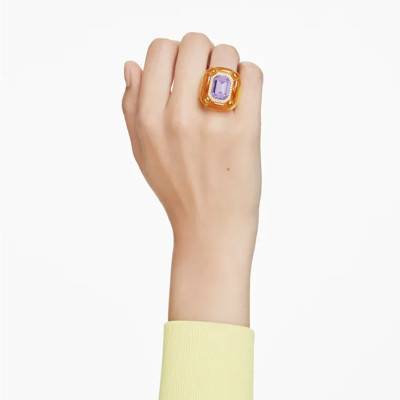 Bague Cocktail Dulcis Métal Doré, Résine Jaune & Cristaux Bicolores - 5709975 - Swarovski