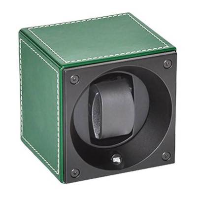 Ecrin Rotatif Masterbox Leather - Green Leather & Whites Stitches - Swiss Kubik