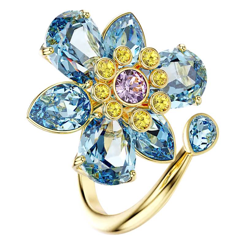 Idyllia Open Flower Ring in Gold-Tone Metal & Multicolor Crystals - 5721585 - Swarovski