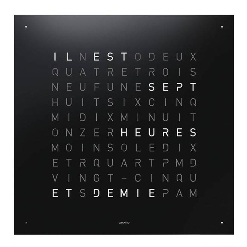 Earth 45 Steel Black Pepper Faceplate Without Wall Clock - Qlocktwo