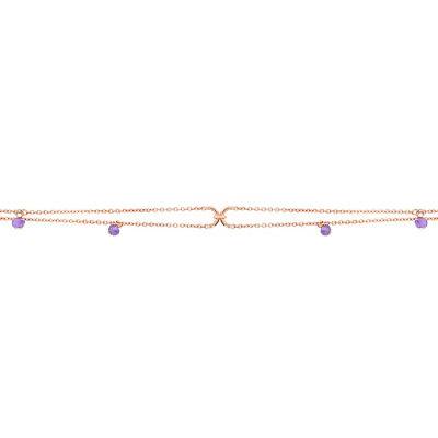 750 Rose Gold & Amethyst Bracelet, 18 cm - Caterina B