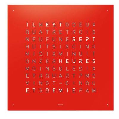 Façade sans horloge Qlocktwo Classic Steel Red Pepper - 45 cm - Qlocktwo