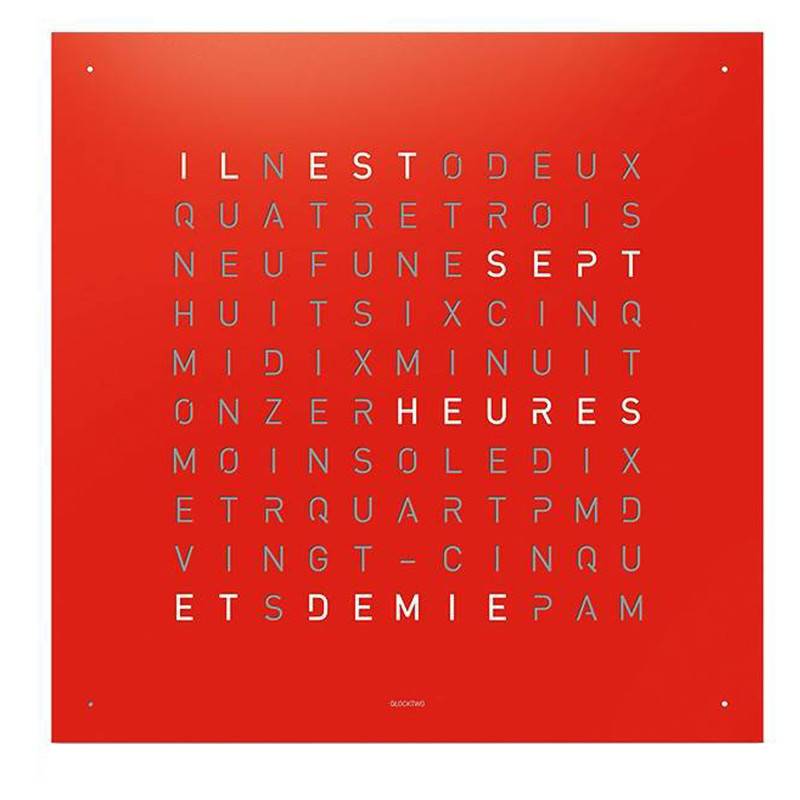 Earth 45 Steel Red Pepper Faceplate Without Wall Clock - Qlocktwo