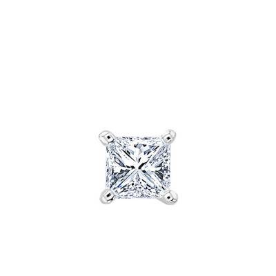1 Puce d'oreille diamant princesse & Or Blanc 750 - Emanessence