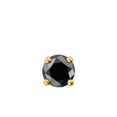 1 Boucle d'Oreille Diamant Noir & Or Jaune 750 - Emanessence