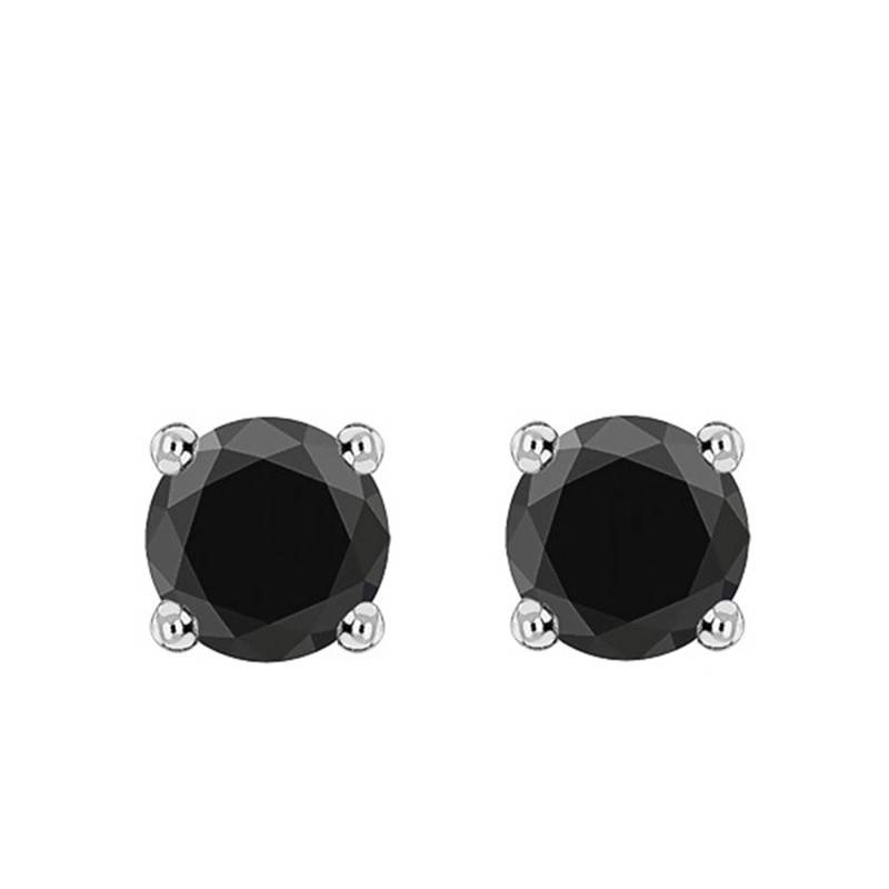 750 White Gold & Black Diamond Stud Earrings - Emanessence