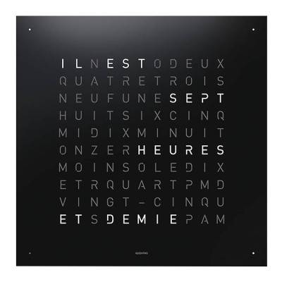 QLOCKTWO Earth 45 Black Pepper Clock (French) - 45 cm - Qlocktwo