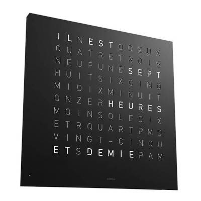 QLOCKTWO Earth 45 Black Pepper Clock (French) - 45 cm - Qlocktwo