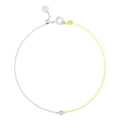 White Gold Acquatiqua Half-Cord Bracelet, Color Choice, 17.50 cm - Caterina B