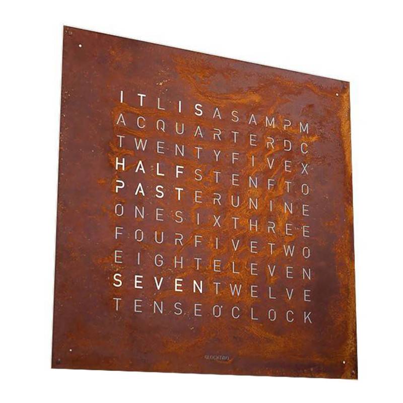Rust Steel Earth 45 Creator's Edition Clock (French) - 45 cm - Qlocktwo