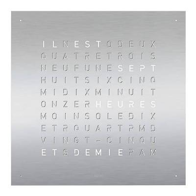Horloge Qlocktwo Classic : Stainless Steel QT5FRSS (Français) - 45 cm - Qlocktwo