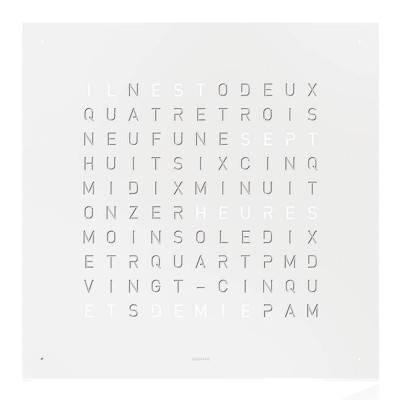 Earth 45 Clock: White Pepper (French) - 45 cm - Qlocktwo