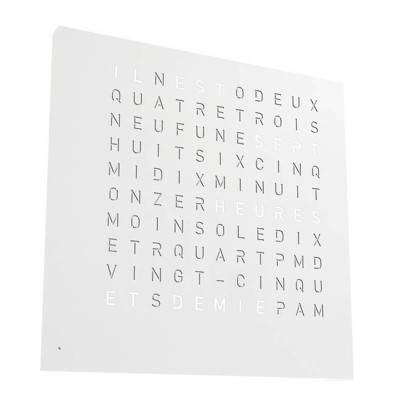 Earth 45 Clock: White Pepper (French) - 45 cm - Qlocktwo