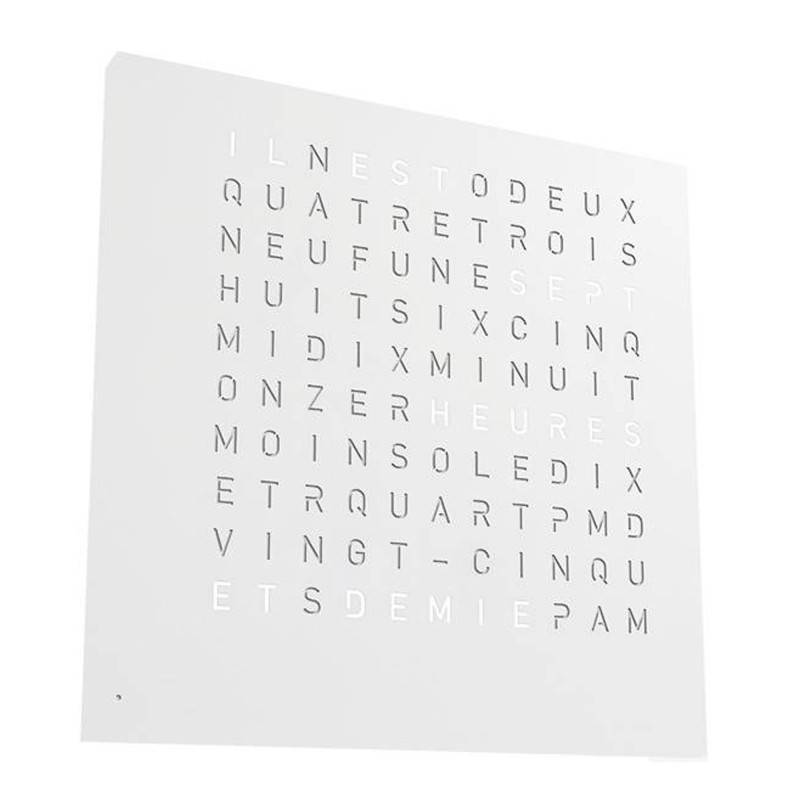 Earth 45 Clock: White Pepper (French) - 45 cm - Qlocktwo