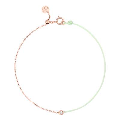 Bracelet or rose Acquatiqua cordon (choix couleur), Longueur 17,50 cm - Caterina B