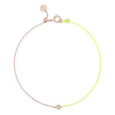 Bracelet or rose Acquatiqua cordon (choix couleur), Longueur 17,50 cm - Caterina B