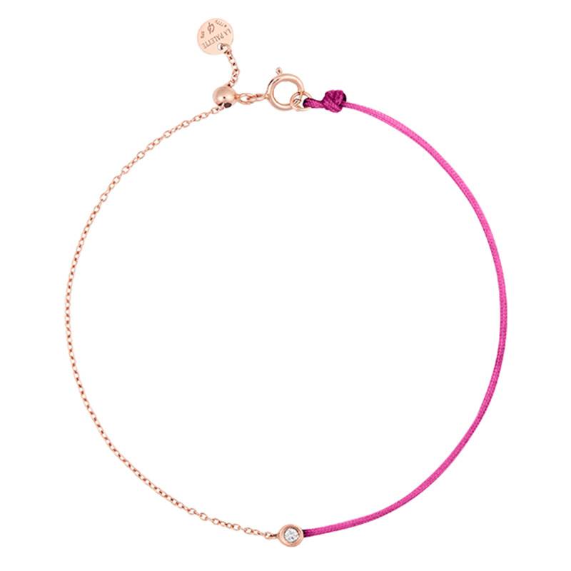 Rose Gold Acquatiqua Cord Bracelet, Color Choice, 17.50 cm - Caterina B