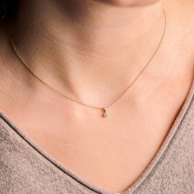 Pendentif Rond en Or Jaune 375 & Diamant 0,15 ct - Emanessence