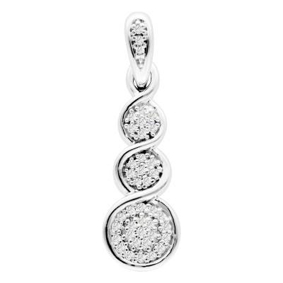 Emanessence 375 White Gold & 0.06 ct Diamond Twisted Spiral Pendant - Emanessence