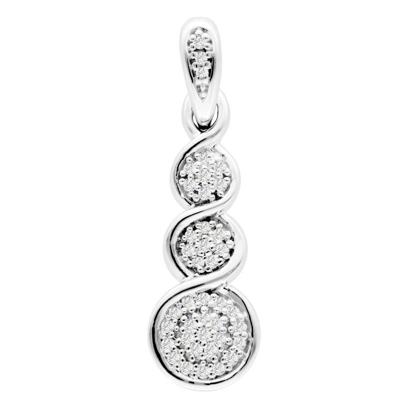 Emanessence 375 White Gold & 0.06 ct Diamond Twisted Spiral Pendant - Emanessence