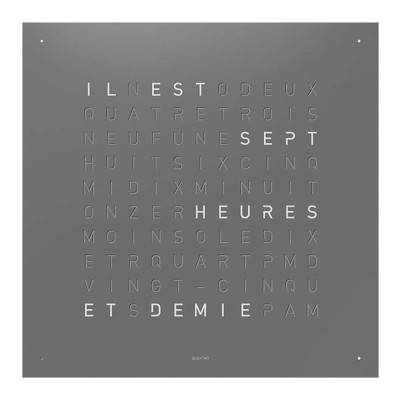 Grey Pepper Earth 45 Clock (French) - 45 cm - Qlocktwo
