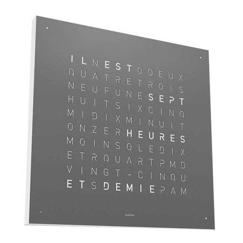 Grey Pepper Earth 45 Clock (French) - 45 cm - Qlocktwo
