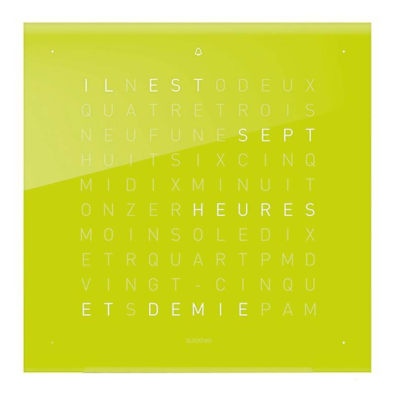 Lime Juice Earth 13.5 Front Panel Without Wall Clock - Qlocktwo