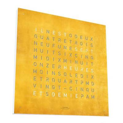 QLOCKTWO Earth 45 Creator's Edition Gold Clock (Spanish) - Qlocktwo