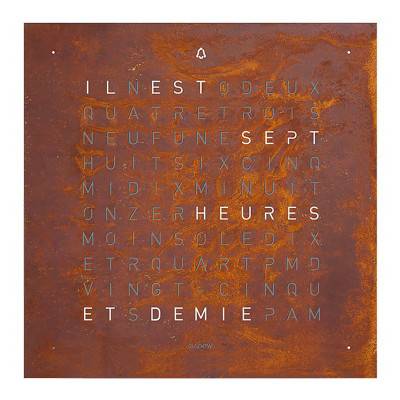 Façade sans horloge Qlocktwo Touch Creator's Edition Rust - 13.5 cm - Qlocktwo