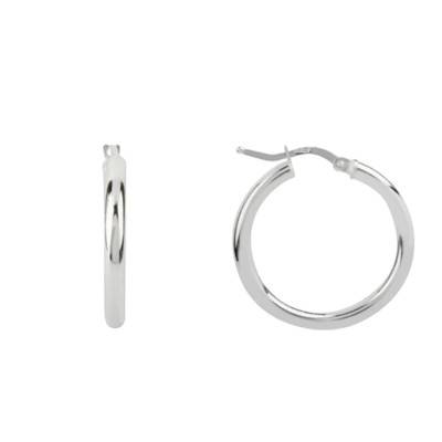 Round Silver Hoop Earrings, Diameter 20 mm to 50 mm - Clio Blue