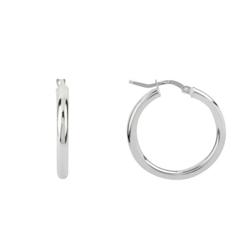 Round Silver Hoop Earrings, Diameter 20 mm to 50 mm - Clio Blue