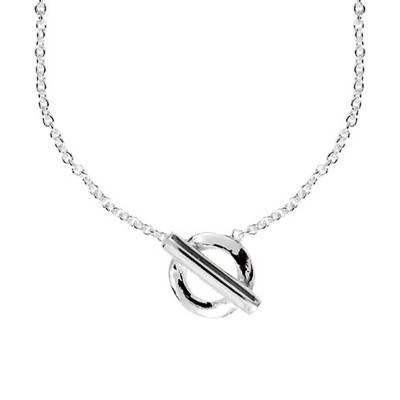 925 Silver Rolo Chain Necklace, Length 35 cm to 42 cm - Clio Blue