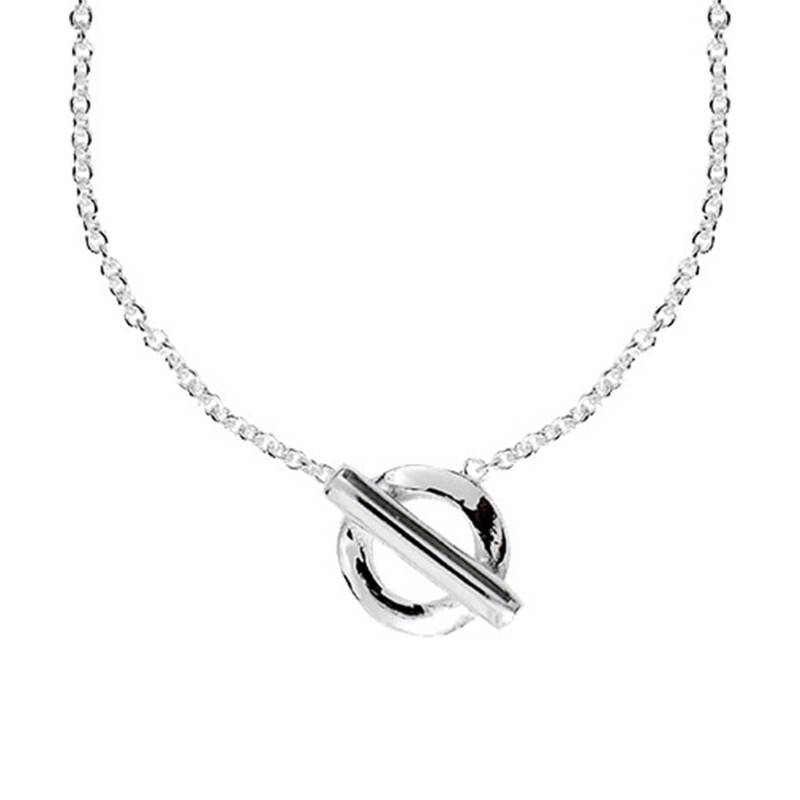 925 Silver Rolo Chain Necklace, Length 35 cm to 42 cm - Clio Blue