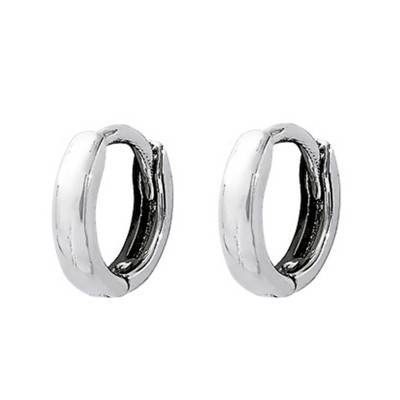 925 Silver Hoop Earrings, Diameter 10 mm or 12 mm - Clio Blue