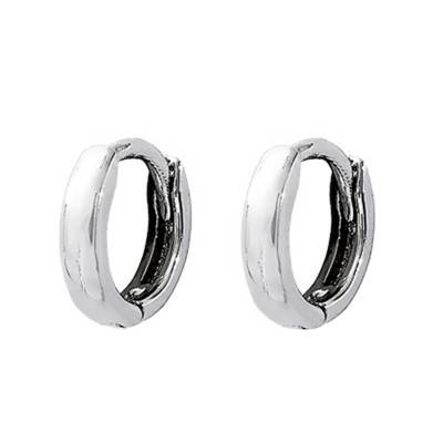 925 Silver Hoop Earrings, Diameter 10 mm or 12 mm - Clio Blue