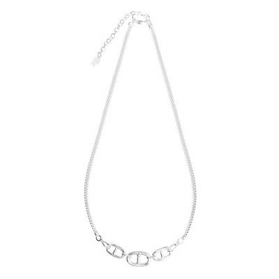 Collier Mailles Pop Corn & Marine en Argent, Longueur 40 à 46 cm - Clio Blue