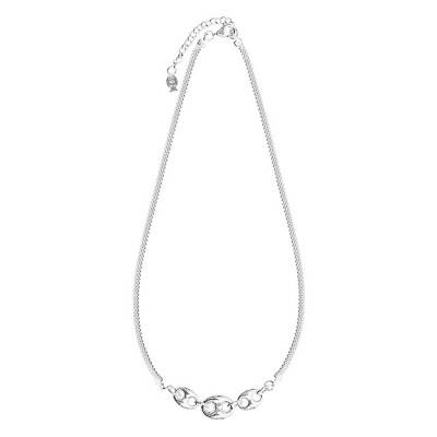 Collier Mailles Pop Corn & Grain de Café en Argent, Longueur 40 à 46 cm - Clio Blue