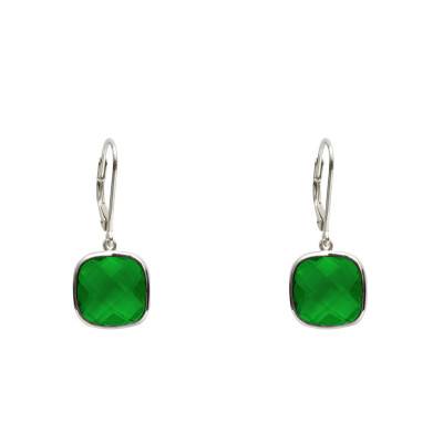 Boucles d'oreilles Sissi Emeraude Argent - Clio Blue
