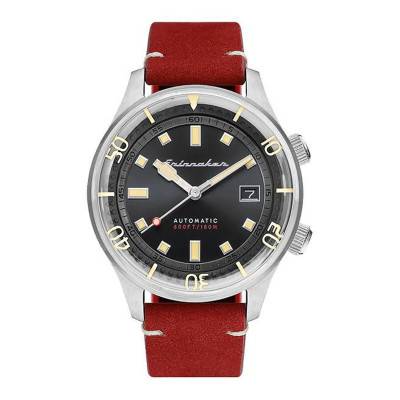 Montre Bradner Cadran Noir Cuir Rouge SP-5062-01 - Spinnaker