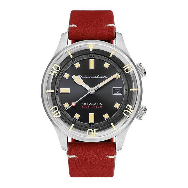 Bradner Black Dial Red Leather Watch SP-5062-01 - Spinnaker