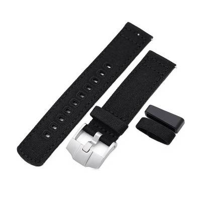 MiLTAT Black Canvas Watch Strap 20B20ERG60C2A107 20mm 22mm - Strapcode