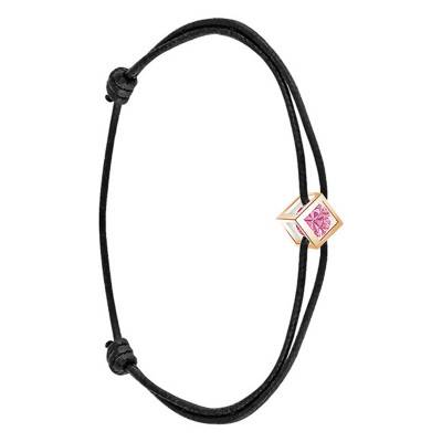 750/1000 Rose Gold & Pink Sapphire 0.40 ct Cotton Cube Bracelet, Length 16 cm to 18 cm - Demetra