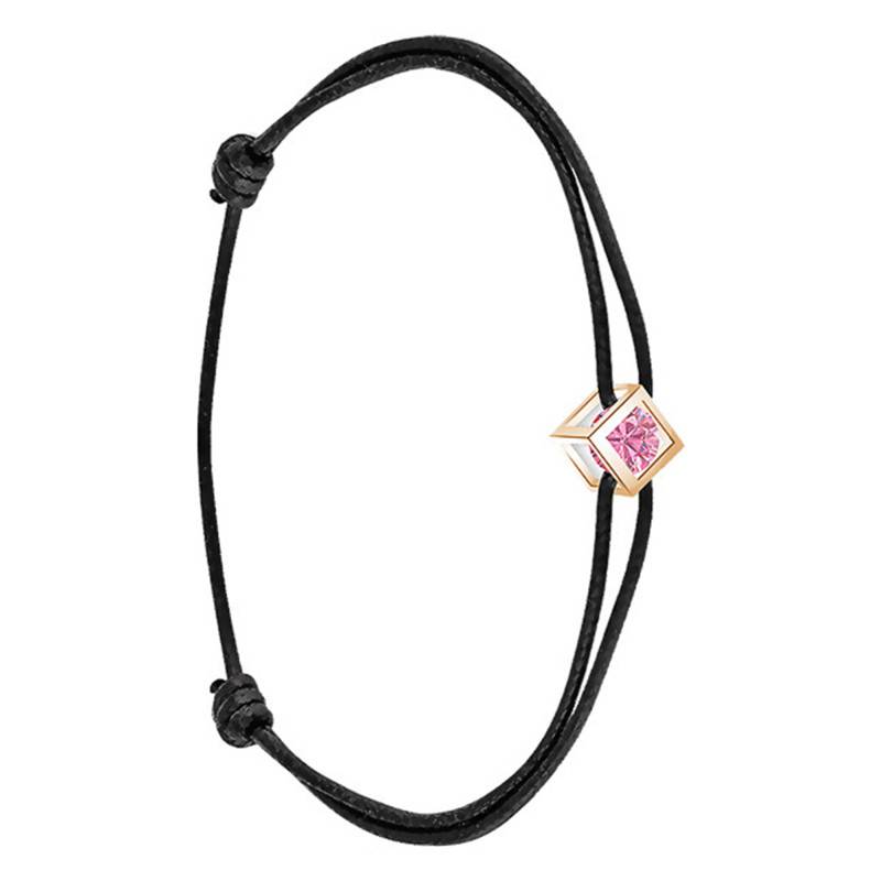 750/1000 Rose Gold & Pink Sapphire 0.40 ct Cotton Cube Bracelet, Length 16 cm to 18 cm - Demetra