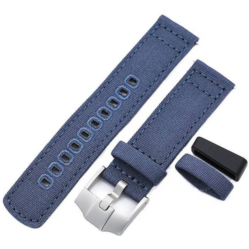 Navy Canvas Watch Strap 20B20ERG60C2B031 20mm 22mm - Strapcode